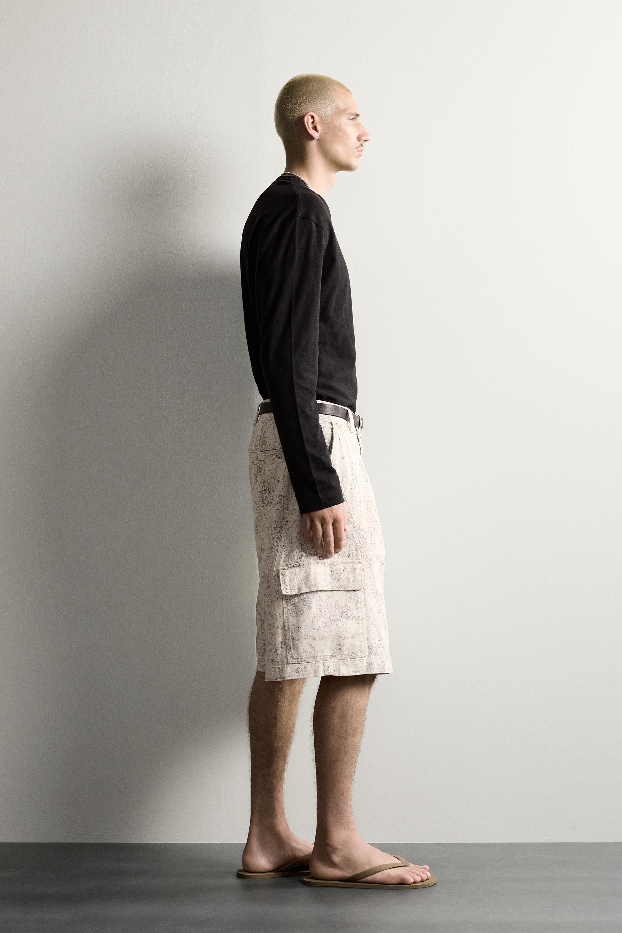 BERMUDA CARGO RELAXED FIT À IMPRIMÉ ABSTRAIT